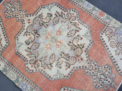 Distressed Wool Rugs, 4.3 x 5.8 Vintage Handmade Rug, Oushak Rug, Turkish Rug, Farmhouse Rug, Vintage Rug, Wool rug Oriental Rug