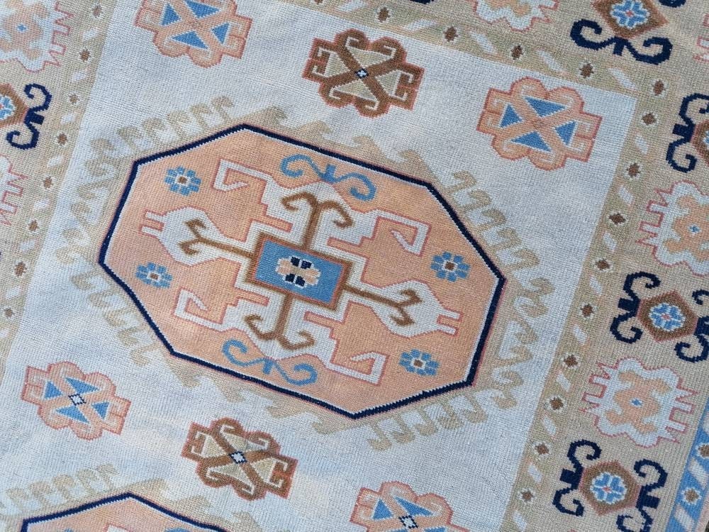 Oushak wool rug, vintage blue hand made rug 5'8x7'8 kitchen rug, living room rug, vintage anatolian rug,unique hand made rug