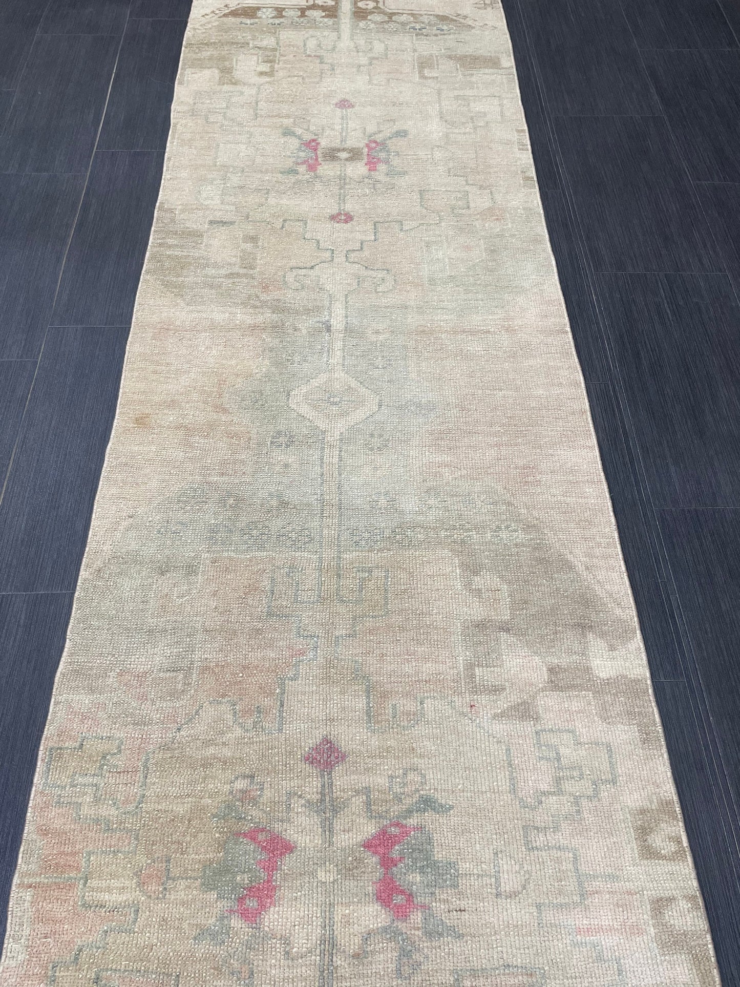 Muted Runner Rug Muted Turkish Runner Rug Vintage 2.5 x 11.5 Runner Rug Hallway Runner Rug Kitchen Runner Rug Oriental Runner Wool Runner