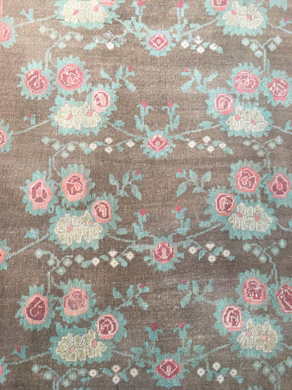 4.4x7.8 feet wool natural brown kitchen area rug, turkish handmade pink bedroom rug, large bathroom floor rug, hallway middle vintage rugs