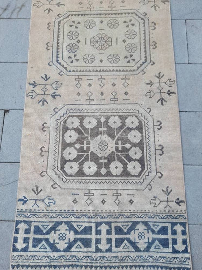 XL Wool Handmade Runner Rug 2.9 x 23 Long TURKISH Runner Rug Vintage Runner Rug Oriental Runner Rug Staircase Runner rug Hand Knotted Runner