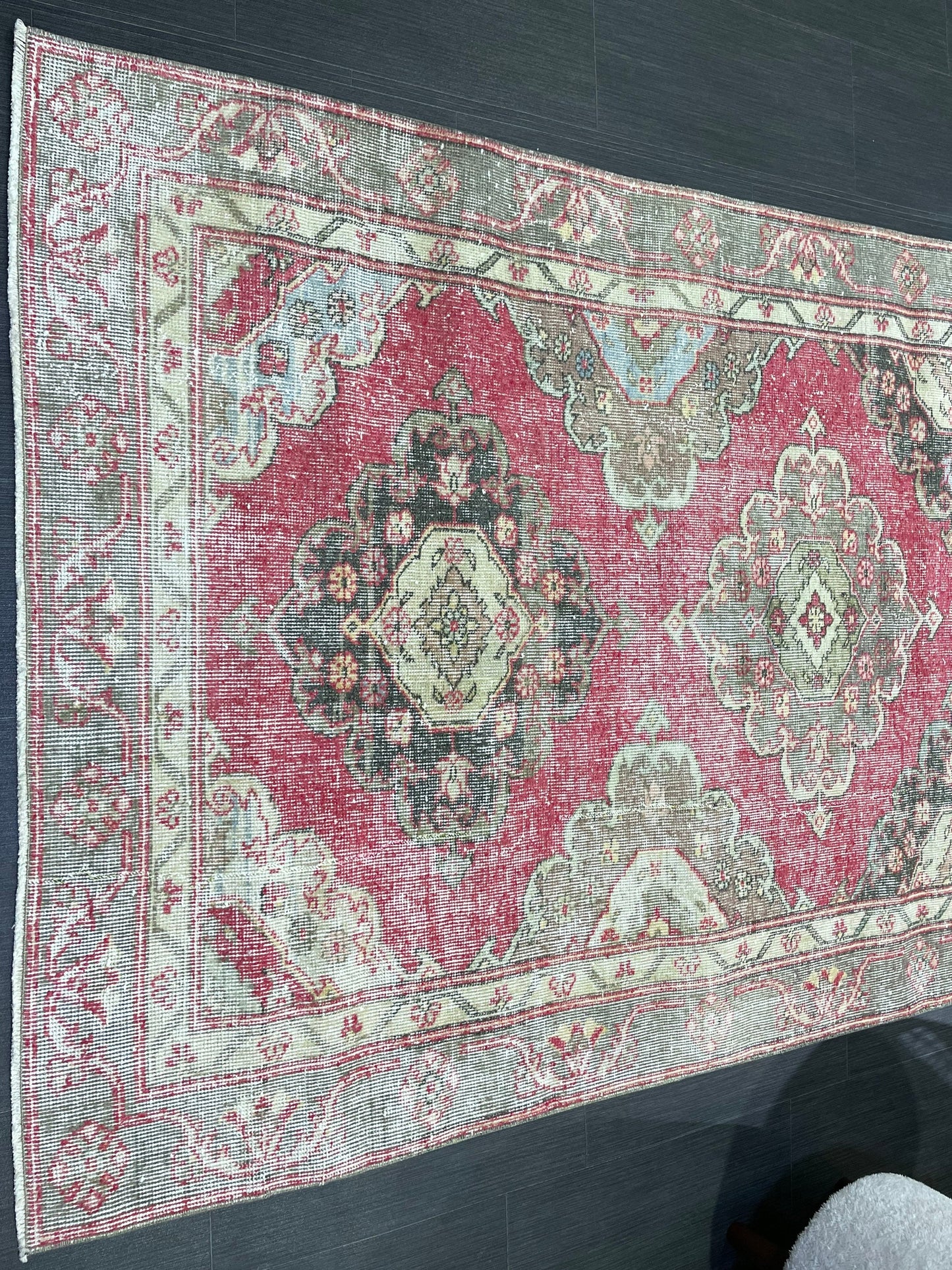 Turkish Runner Rug, Persian Distressed Runner 4.3 x 11.7 Rug, Vintage Runner Rug, Hallway Runner Rug,  Kitchen Runner Rug, Wool Runner Rug