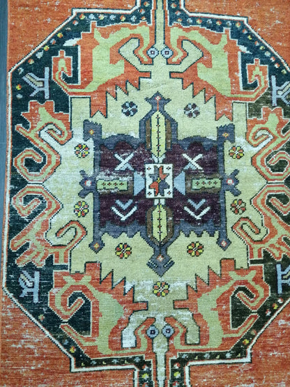 7.5 X 3 DISTRESSED Oushak Runner Rug Turkish Runner Rug Vintage Runner Rug Hallway Runner Rug Kitchen Runner Rug Wool Runner Rugl Oushak Rug