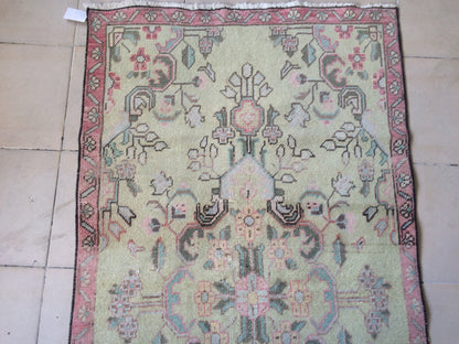 Vintage Turkish Rugs, Bathroom Rug, Living Room Rug, Vanity Rug, Vintage Oushak Rug, Handmade Rug, Natural Wool Rug, Hand Knotted Rug
