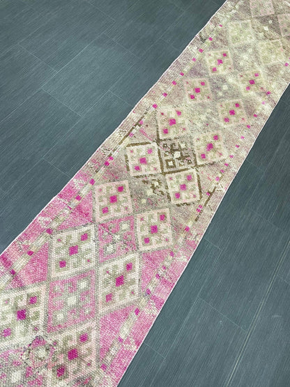 Turkish Runner Rug 2 x 10.8 Runner Rug Vintage Runner Rug Hallway Runner Rug Persian Kitchen Runner Rug High Wool Pile Runner Rug