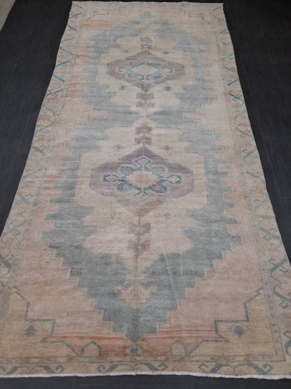 Vintage Wool Rug 5 x 10.8 Turkish Oushak Rug Muted Rug Muted Vintage Turkish Rug  Oriental Rug, Vintage Rug Soft Wool Rug