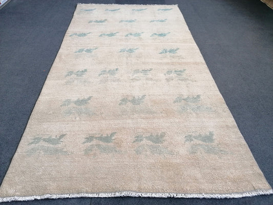 8x4 muted soft colors rug,vintage turkish rug,oushak vintage rug,kitchen rug,vintage anatolian bohemian rug,unique hand made bohemia