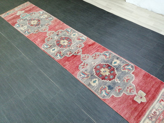 11.8 x 2.5 Oushak Runner Rug Turkish Runner Rug Vintage Runner Rug Hallway Runner Rug Kitchen Runner Rug Wool Runner Rug Wool Oushak Rug