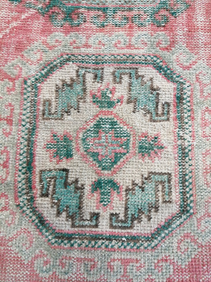 3x12 Oushak Runner Rug Turkish Runner Rug Pink Vintage Runner Rug Hallway Runner Rug Kitchen Runner Rug Wool Runner Rug Wool Rug