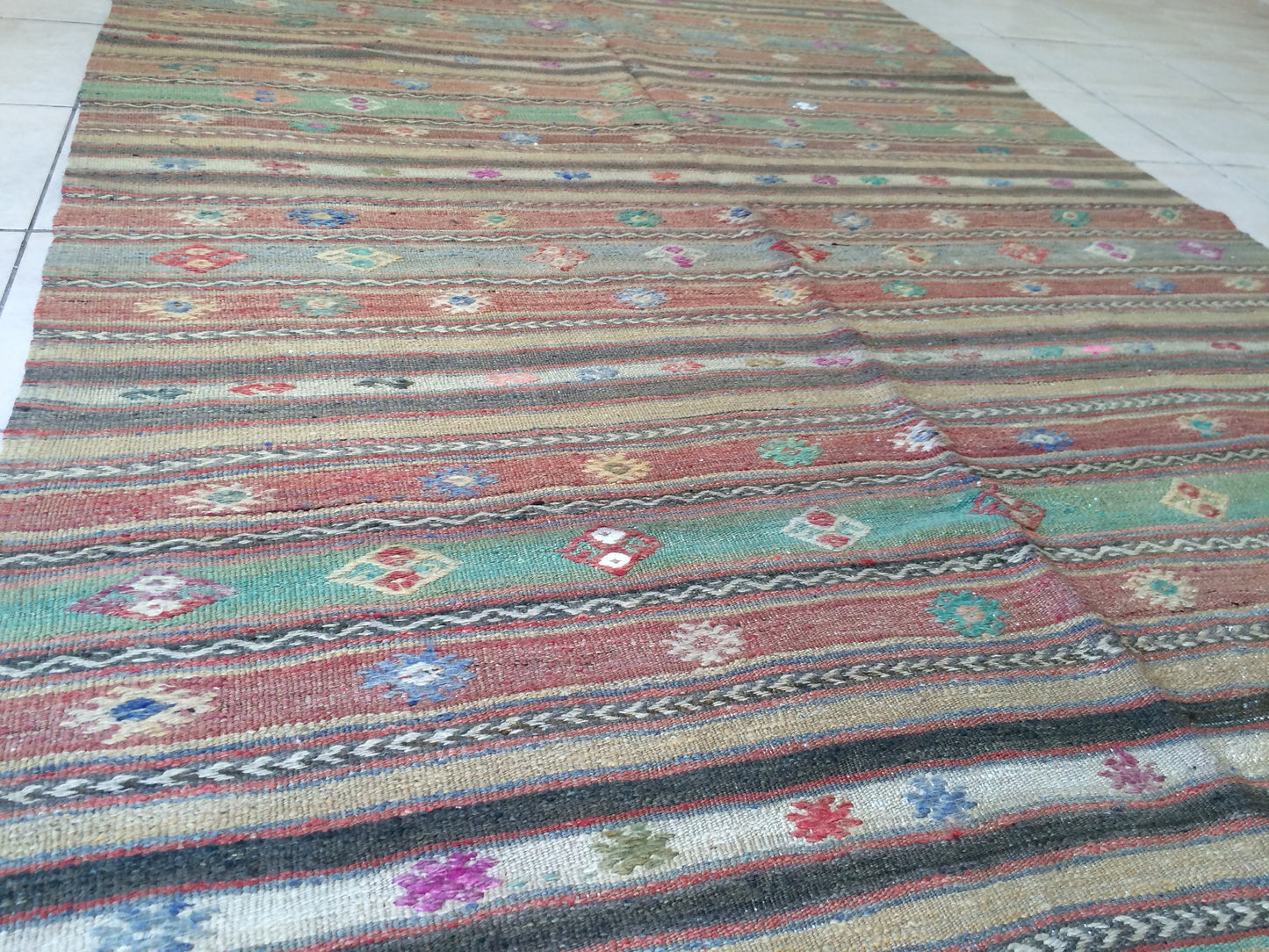 5 x 7 Flat Woven OUSHAK RUG TURKISH Flatweave Oushak Rug Vintage Oushak Runner Rug Vintage Runner Rug Wool Oushak Rug Hand Made Rugs