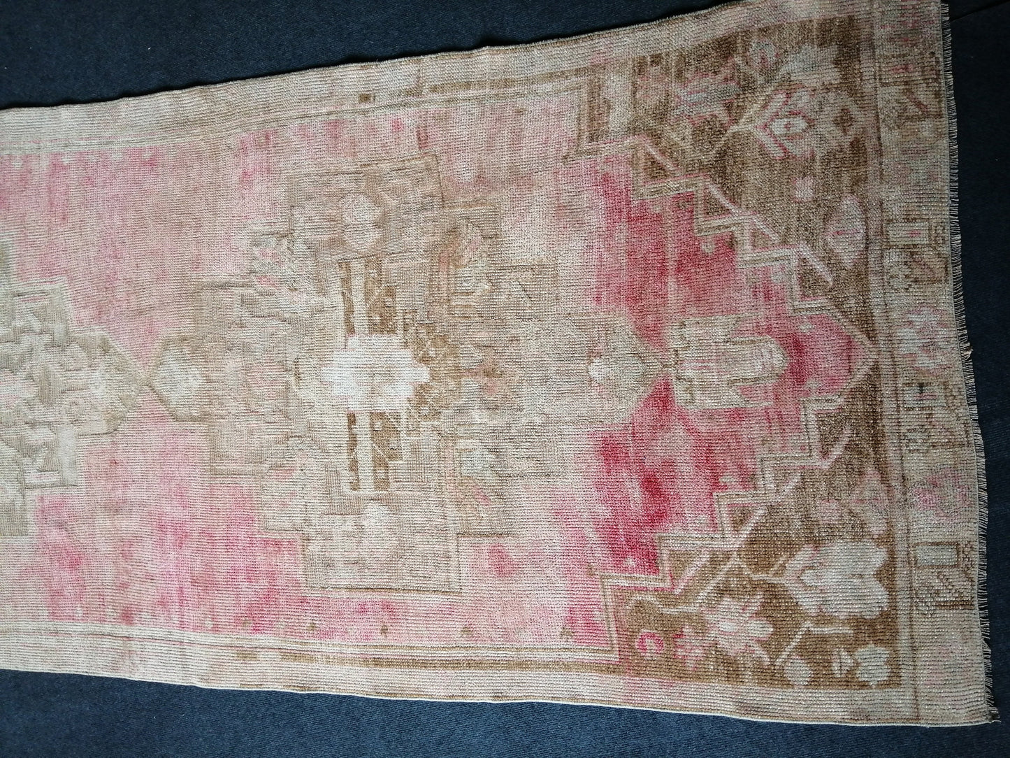 3.7 x 10 Oushak Runner Rug Turkish Runner Rug Pink Vintage Runner Rug Hallway Runner Rug Kitchen Runner Wool Runner Rug Company Wholesalerug