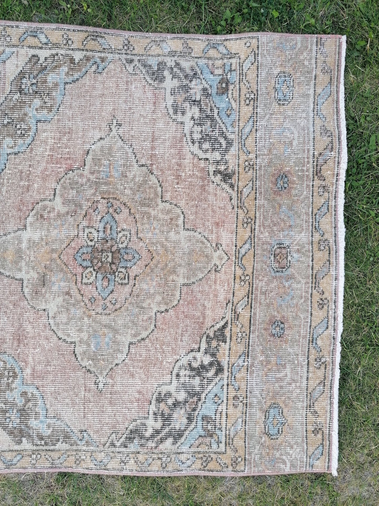 3'3x12'5 oushak turkish runner rug,turkish runner rug,oushak runner rug,vintage rug,kitchen rug,vintage oushak rug, vintage anatolian rug