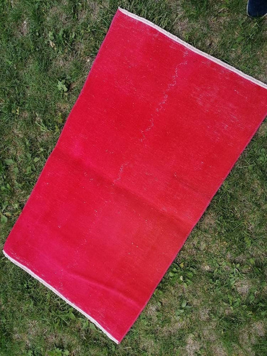 Turkısh rug 2'4x4 handmade wool rug,