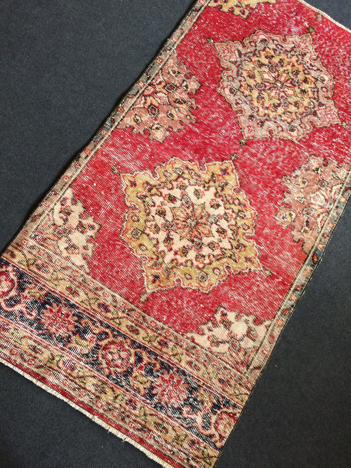 Vintage Mini Rug Small Area Rug Turkish Rug Oushak Rug Hand Made Rug Vintage Rug