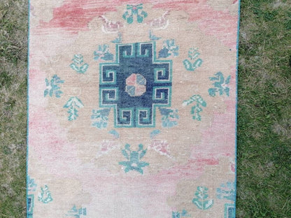 3x11'9 wool oushak runner rug turkish handmade runner, vintage runner rug hallway runner rug kitchen runner