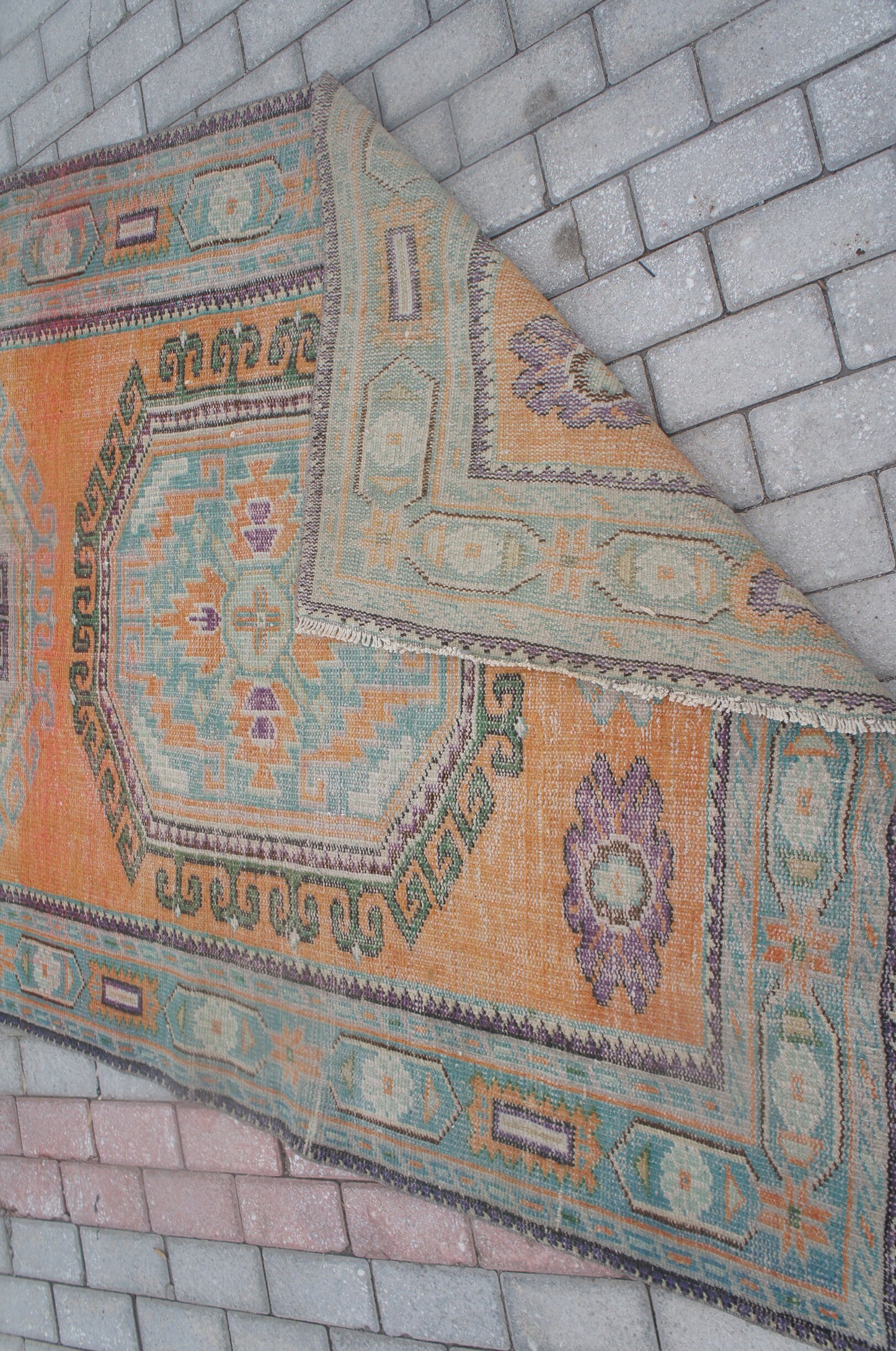 4.7 x 11.5 Vintage Runner Rug Turkish Runner Rug Oushak Runner rug  Rustic Runner Rug  Vintage Turkish Runner Oriental Runner