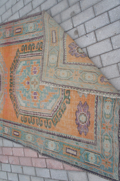 4.7 x 11.5 Vintage Runner Rug Turkish Runner Rug Oushak Runner rug  Rustic Runner Rug  Vintage Turkish Runner Oriental Runner