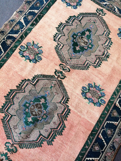 Turkish Rug 5x12, Vintage Rug, Oushak Rug, Oriental Runner Rug
