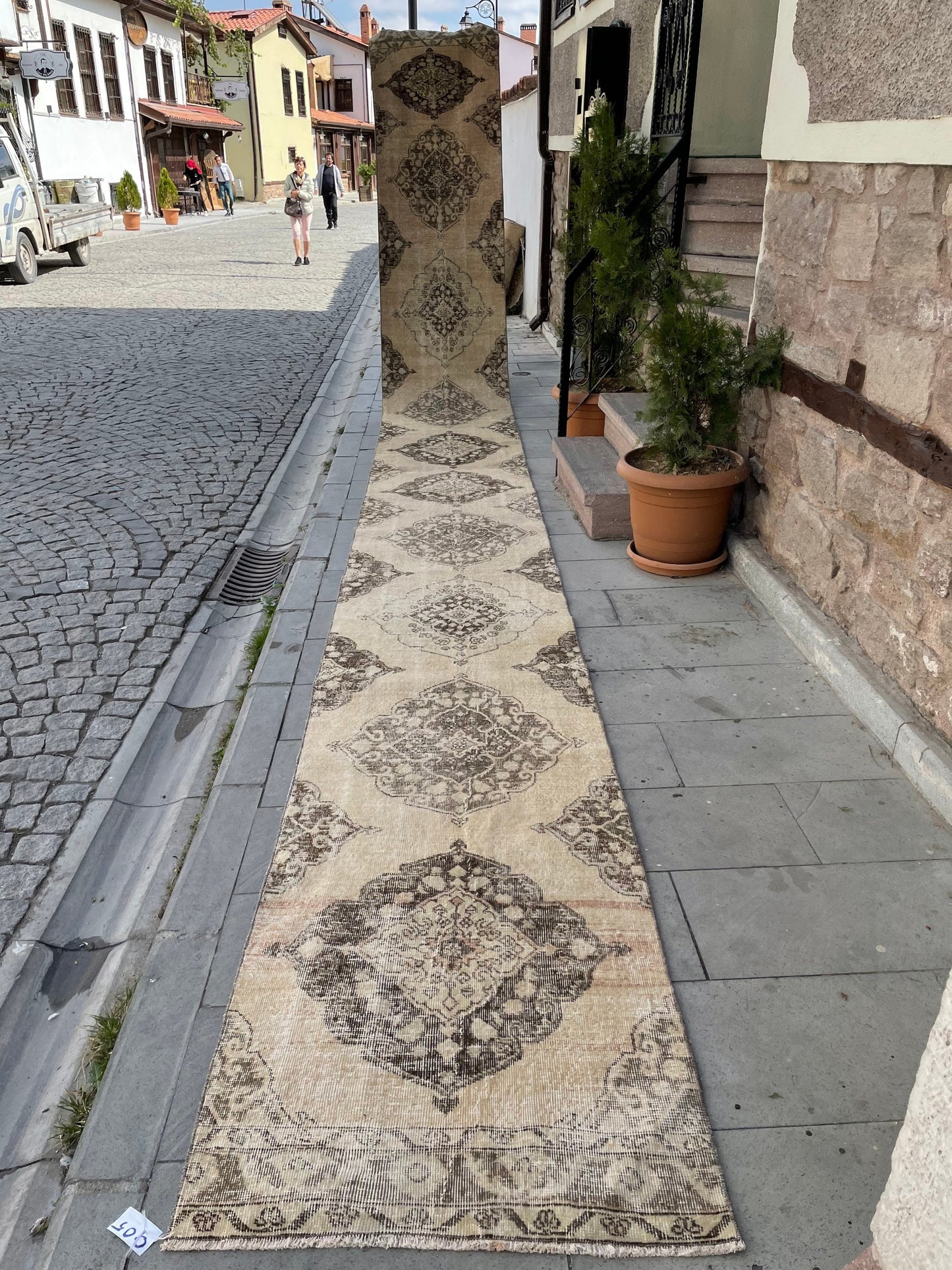 Muted Extra Long Handmade Runner Rug 2.6 x 25.3 Long TURKISH Runner Rug Vintage Runner Rug Staircase Runner Hand Knotted Runner