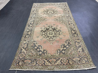 Turkish Oushak 3.4 x 6.8 Rug Handmade Rug, Rustic Rug Hand Knotted Rug Muted Turkish Rug, Farmhouse Rug, Vintage Rug, Wool rug