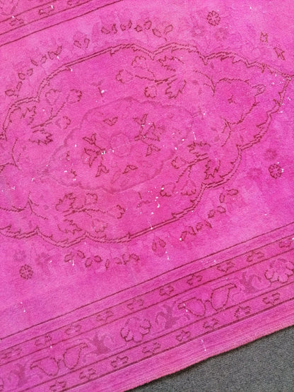 2.10 x 8.10 Handmade pink turkish runner rug, oushak vintage runner rug, vintage anatolian rug