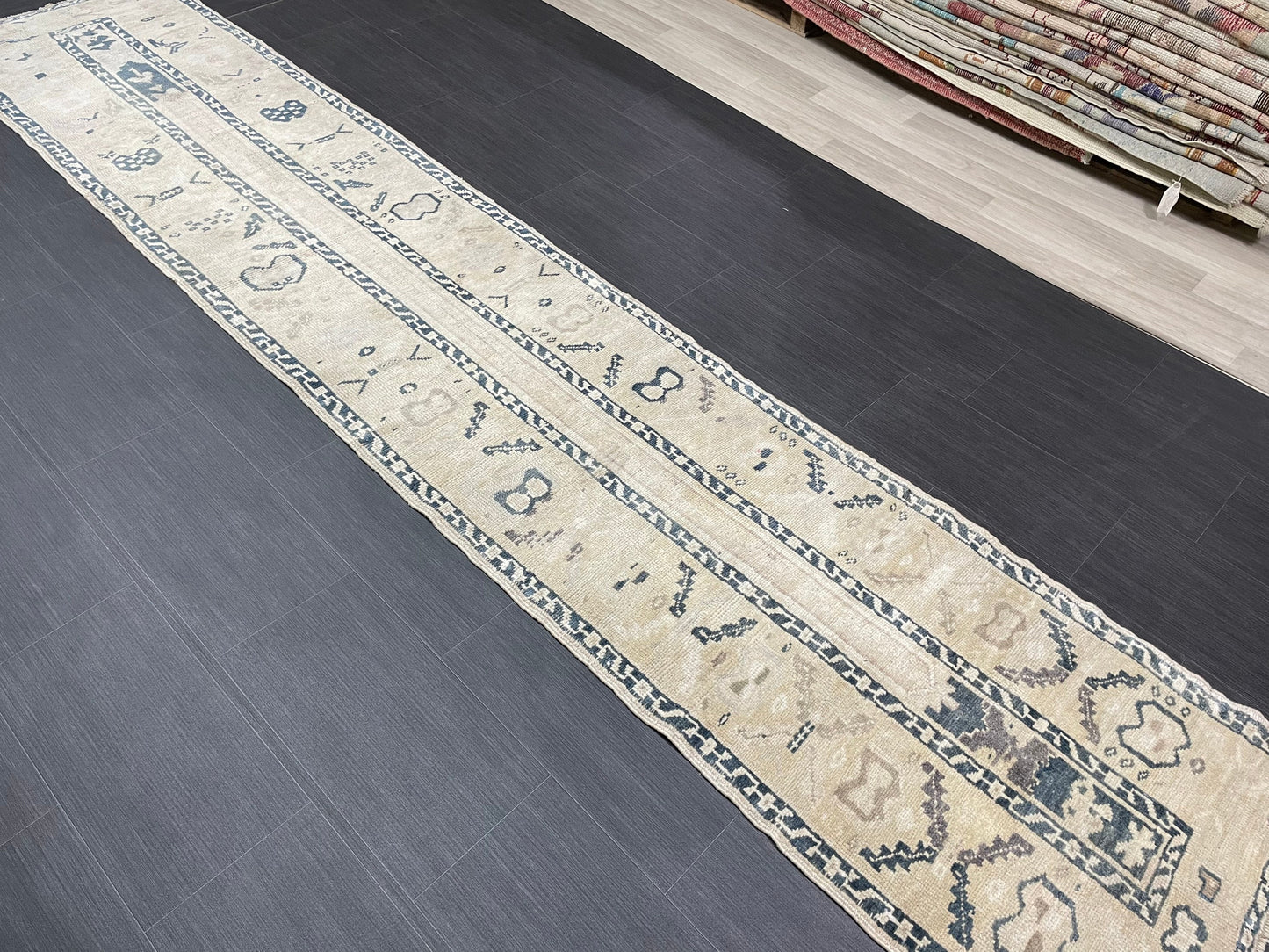 Muted Vintage Runner Rug 2.4 x 11.6 Muted Turkish Runner Rug Hand Made Runner Rug Vintage Runner Rug Hallway Runner Rug Kitchen Runner