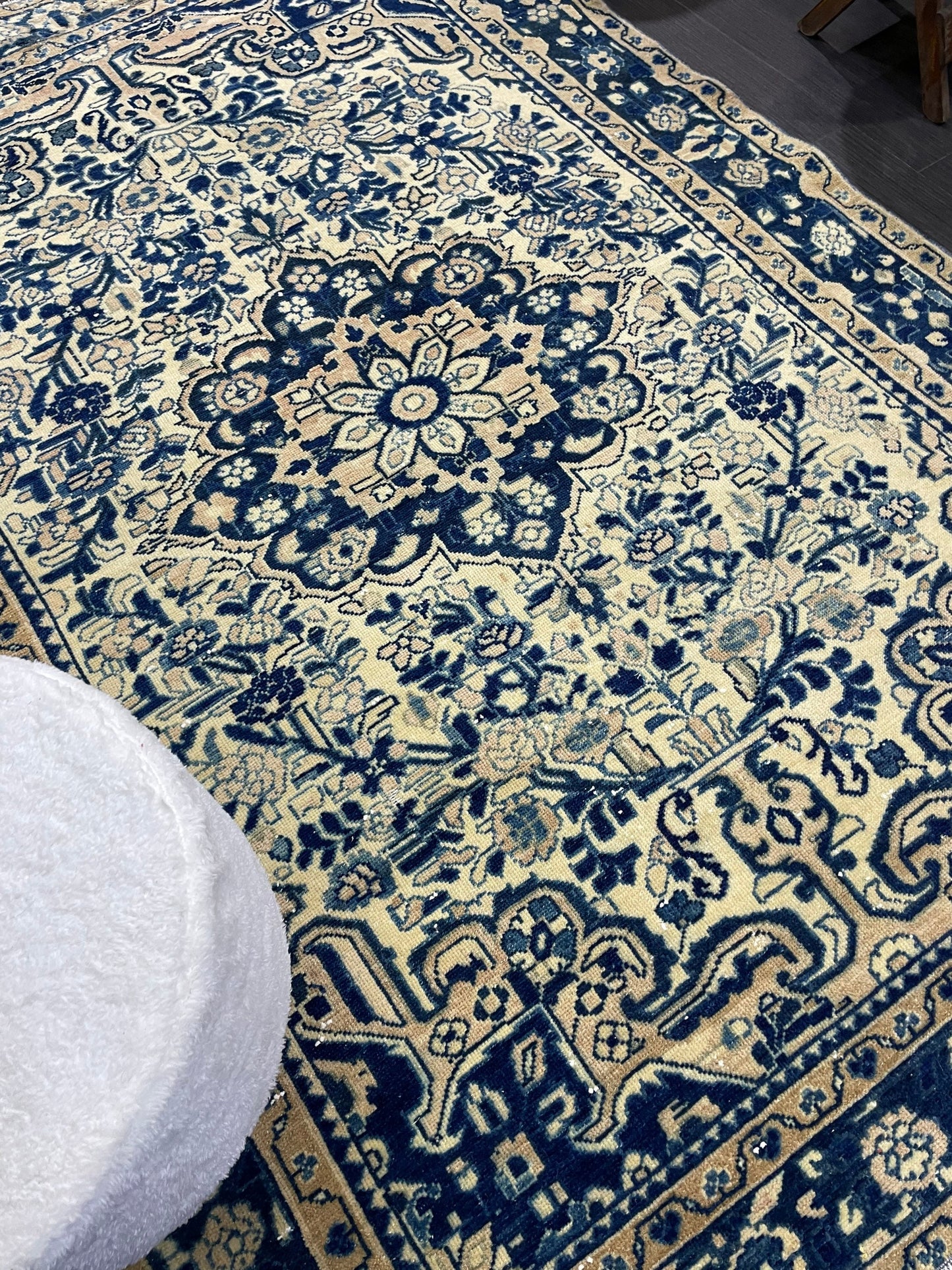 Persian Rug, Vintage 4.5 x 6.5 Rug, Navy Hand Knotted Rug, HANDMADE Rug, Vintage Turkish Rug, Oushak Rug, Oriental Rug, Wool Rug