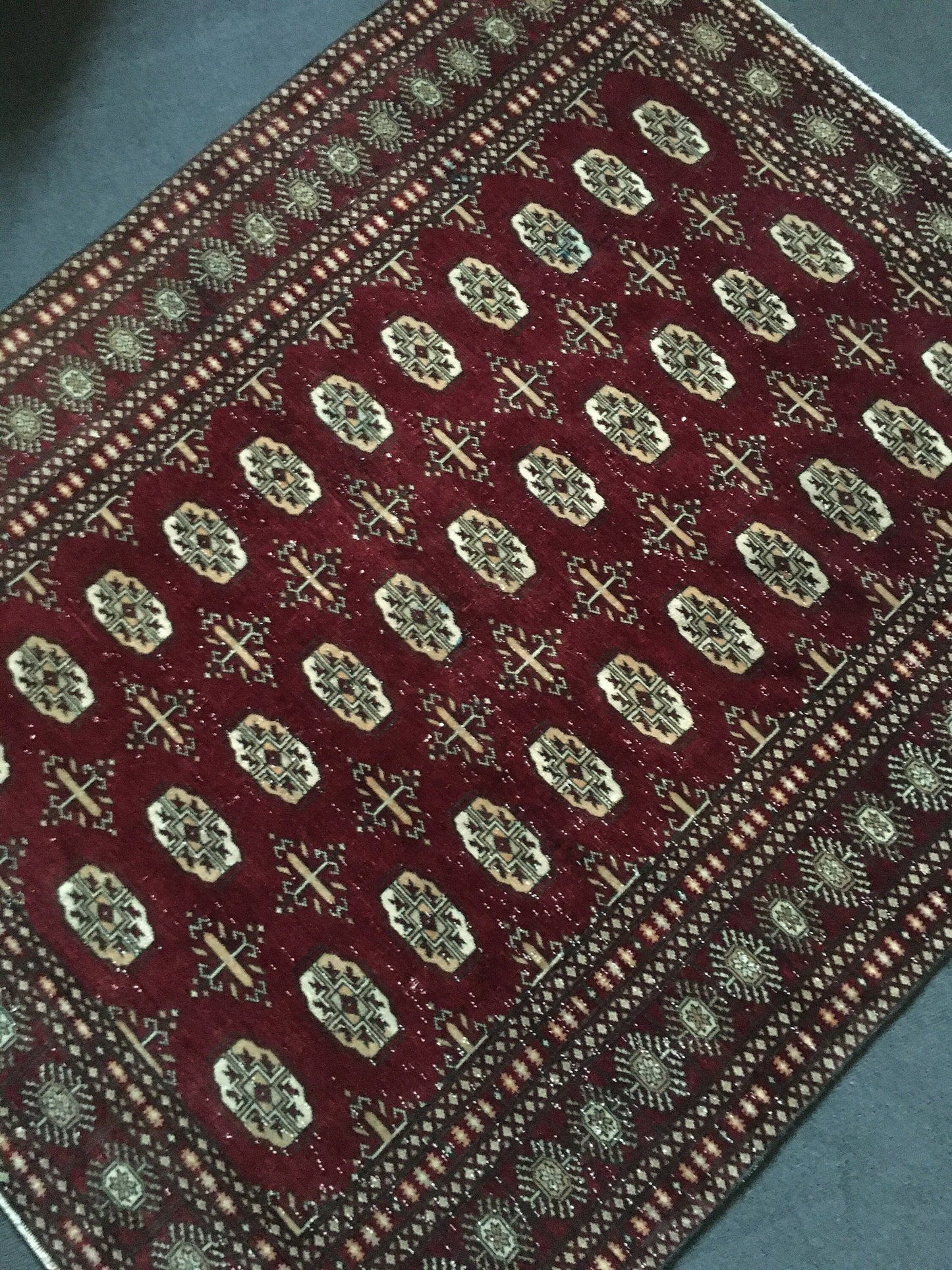 4.3x5.4 feet wool new turkish rug, handmade vintage kitchen rug, large wide living room rug, persian motif red rug, brown bedroom floor rugs