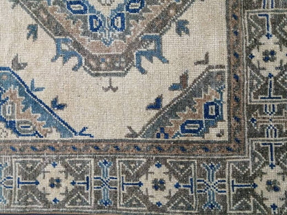 Antique Oushak Runner Rug Turkish Runner Rug Vintage Runner Rug 11.9 x 4.9 Hallway Runner Rug Antique Oriental Runner Rug Blue Beige Runner