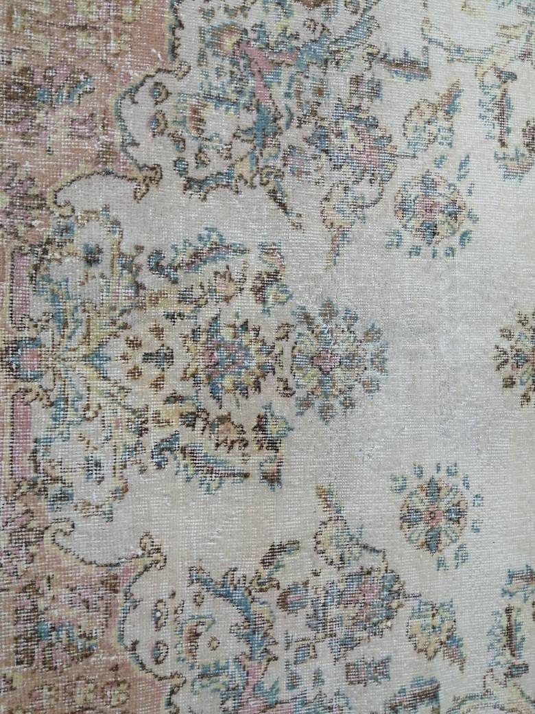 Vintage Rug, Muted 4.8 x 8.5 Rug, Living Room Rug,Oushak Rug,Hand Knotted Rug Cute Rug,Turkish Rug Vintage Fun rug