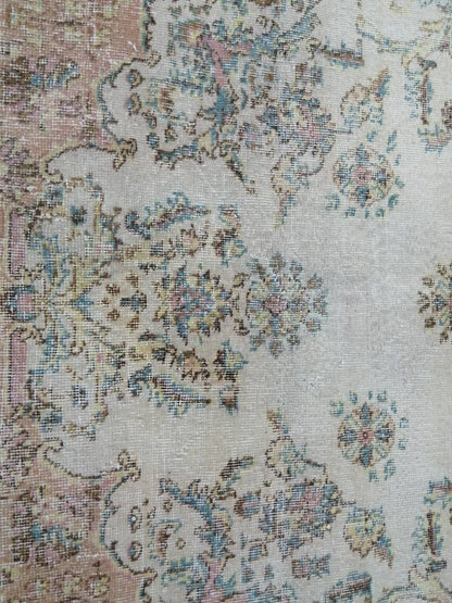 Vintage Rug, Muted 4.8 x 8.5 Rug, Living Room Rug,Oushak Rug,Hand Knotted Rug Cute Rug,Turkish Rug Vintage Fun rug