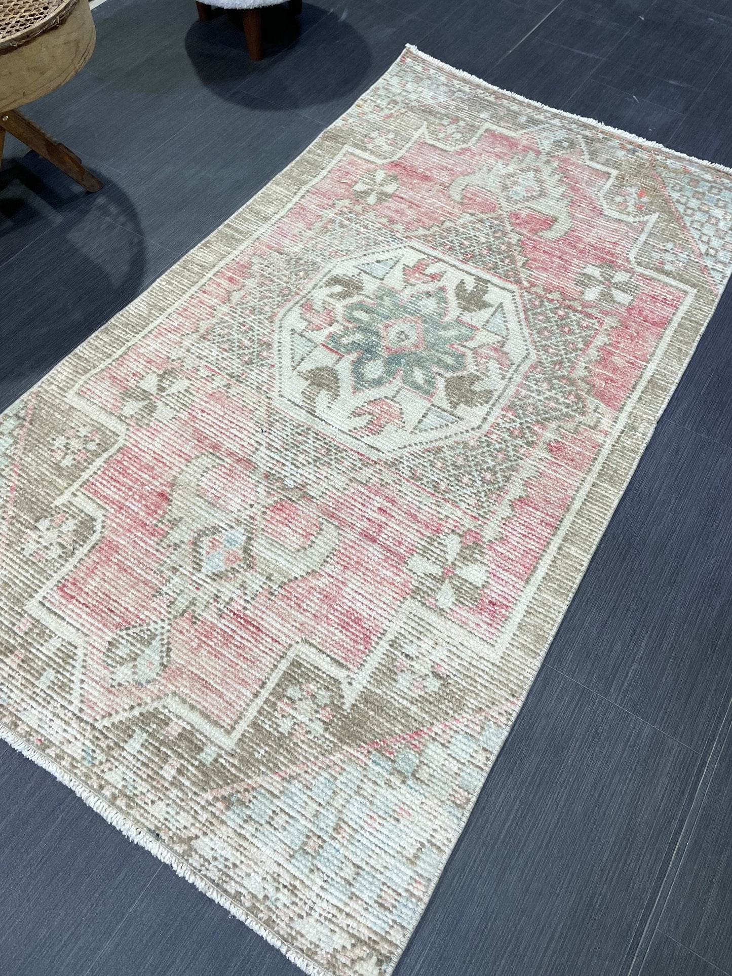 Handmade 3x5.6 Rug, Eclectic Rug, ShabbyChic Rug,Rustic Rug,Bohemian Rug, OUSHAK Rug, Turkish Rug, Farmhouse Rug,Vintage Rug, Minimalist Rug