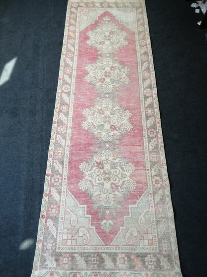 9.9 x 3 Oushak Runner Rug Turkish Runner Rug Vintage Runner Rug Hallway Runner Rug Kitchen Runner Rug Wool Runner Rug Wool Oushak Rug