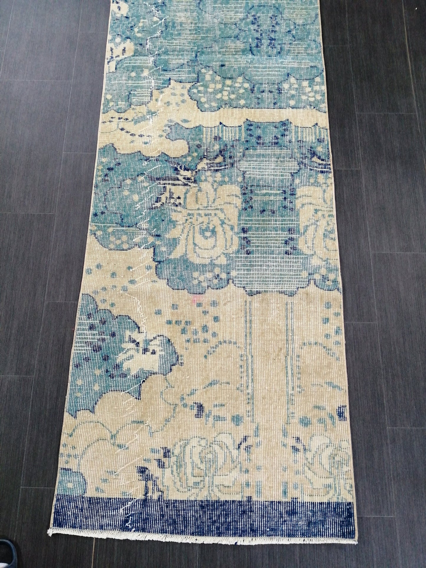 Oushak Runner Rug 10 x 2.5 Turkish Runner Rug Vintage Runner Rug Hallway Runner Rug Kitchen Runner Rug Wool Runner Rug Wool Oushak Rug