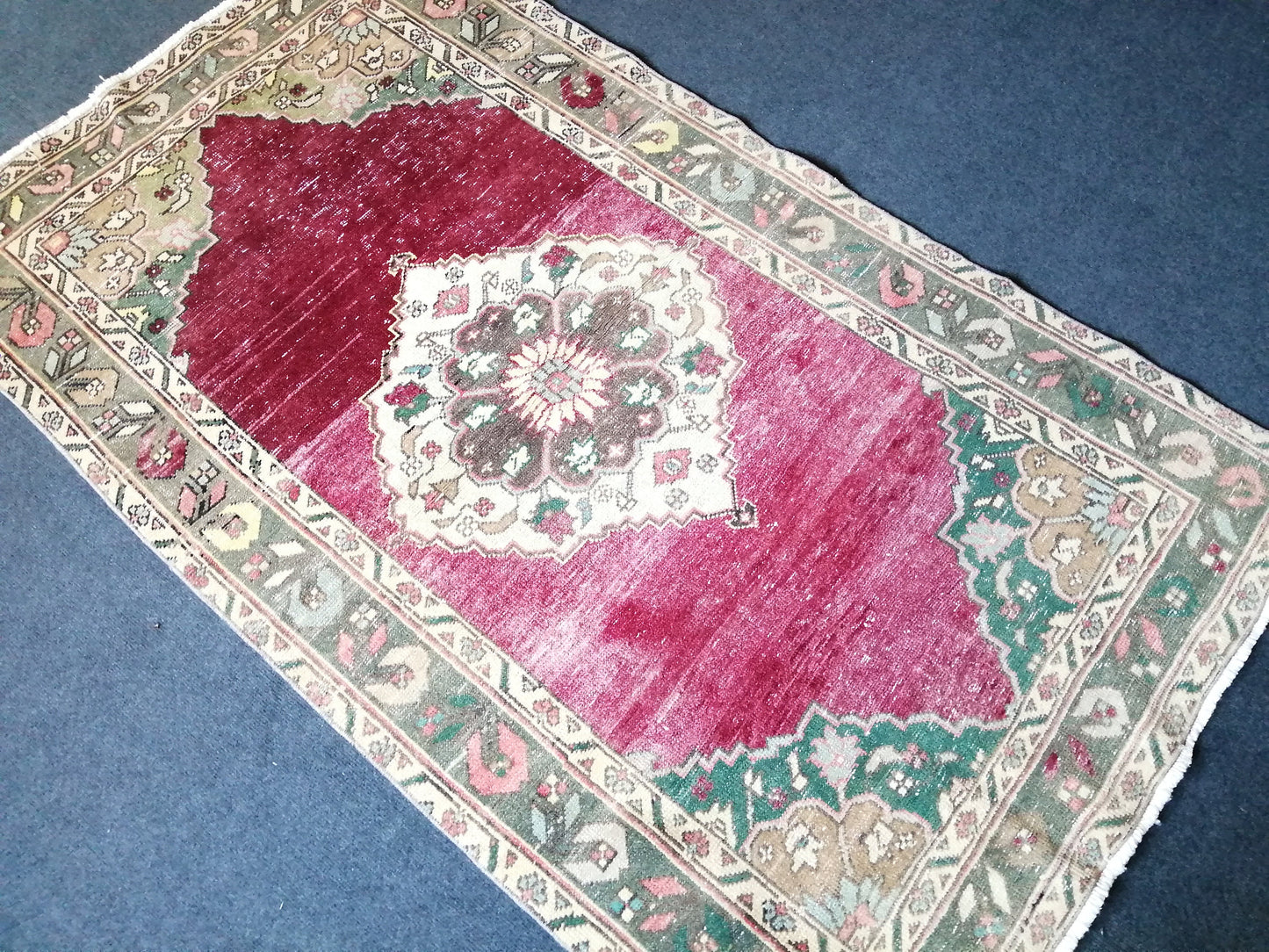 OUSHAK RUG TURKISH Oushak Rug Vintage Oushak Rug Vintage Rug Wool Oushak Rug Hand Made Rugs Vintage Turkish Rug