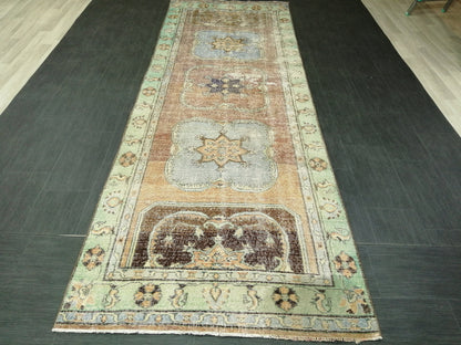 4 x 11.7 Distressed Oushak Runner Rug Turkish Runner Rug Vintage Runner Rug Hallway Runner Rug Kitchen Runner Rug Wool Runner Rug Oushak Rug