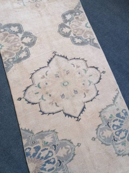 Vintage runner, oushak wool runner 2'10x11'3 hallway  runner, turkish runner rug, entery runner, kitchen runner