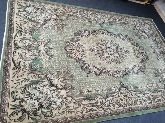 10 X 6.7 OUSHAK RUG TURKISH Oushak Rug Vintage Oushak Runner Rug Vintage Runner Rug Wool Oushak Rug Hand Made Rugs Vintage Turkish Rug