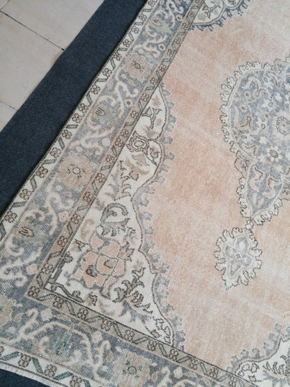 5.8 x 8.10 large oushak rug turkish rug vintage wool oushak rug handmade rugs