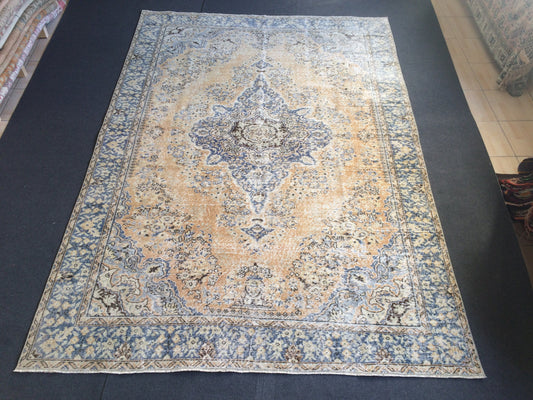 10 x 6.8 Vintage rugs Turkish rug Oushak Rug 7 by 10 Muted Rug