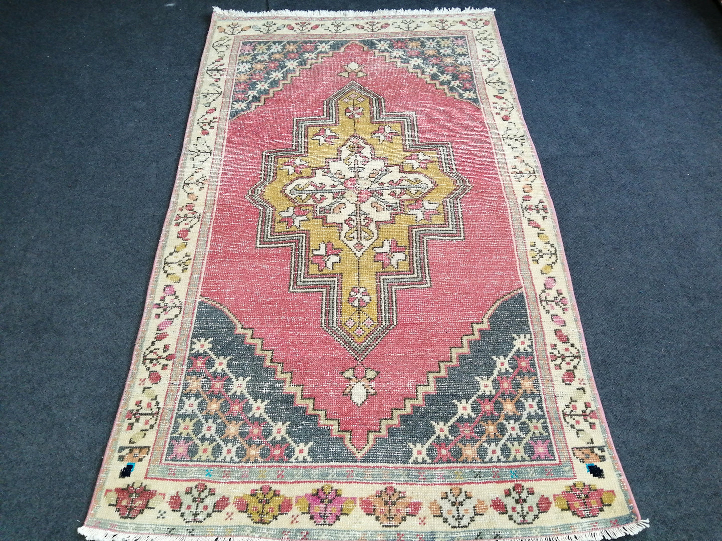 6 x 3.5  Turkish Rug, Oushak Rug, Oushak Rugs, Wool Oushak Rug, Blue Oushak Runner Rugs, Muted Rug, Vintage Rug, Hand Made Rug