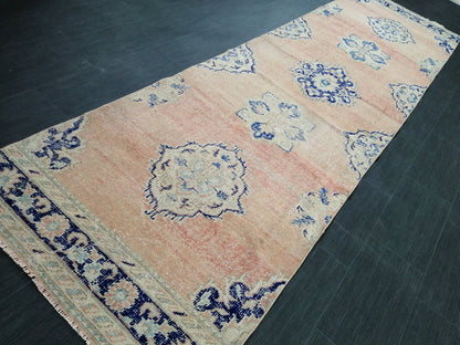 Distressed Oushak Runner Rug 12 x 3.4 Turkish Runner Rug Vintage Runner Rug Hallway Runner Rug Kitchen Runner Rug Wool Runner