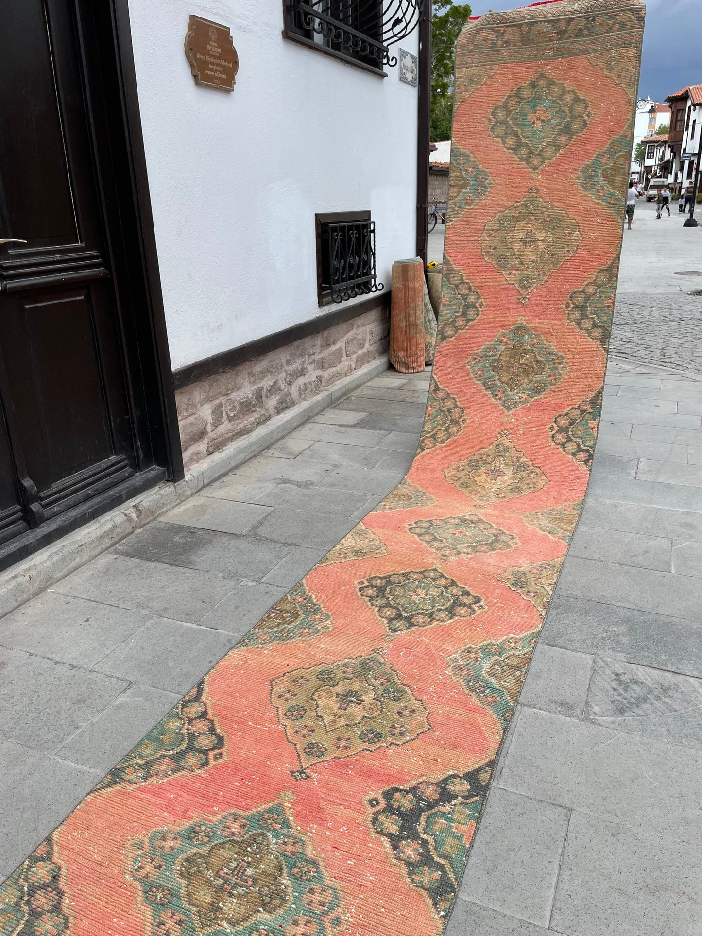 Extra Long Turkish Runner Very Long Oushak Runner Rug 2.8 x 20.2 Vintage Stair Runner Rug XL Oriental Runner Rug Staircase Red Runner