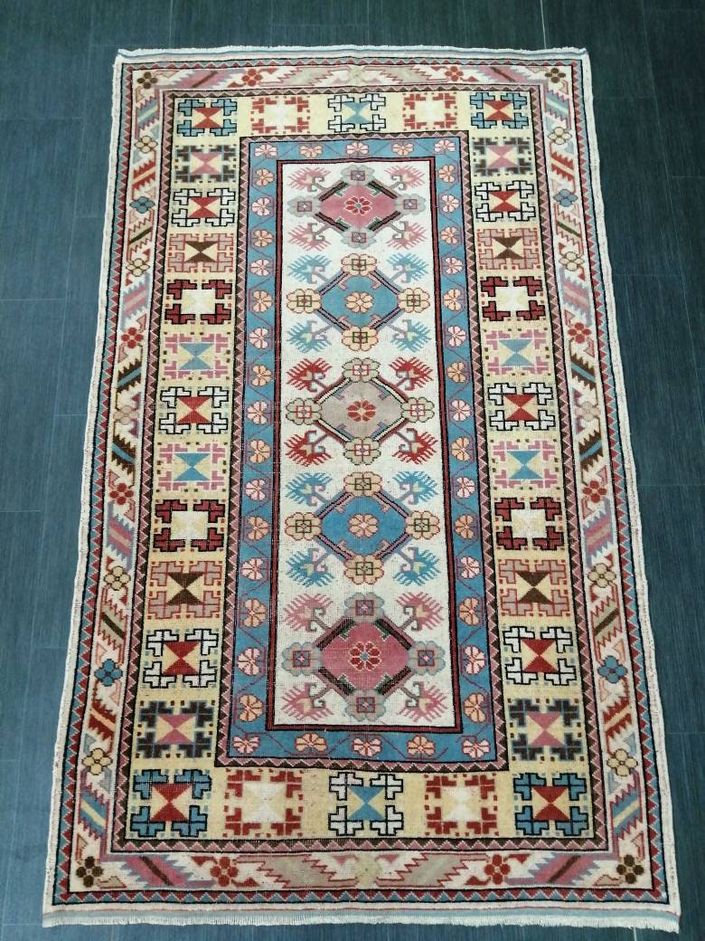 6.4 x 3.9 VINTAGE Rug  Hand Made Runner Rug, Oushak Runner Rug, Rustic Rug, Bohemian Rug, Rug Runner, Turkish Rug, Farmhouse Rug