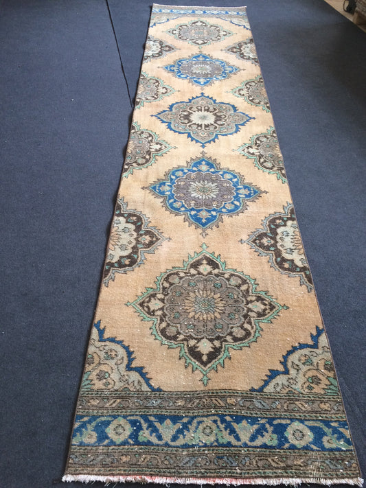 12.5 x 2.8 ft Oushak Runner Rug Turkish Runner Rug Vintage Runner Rug