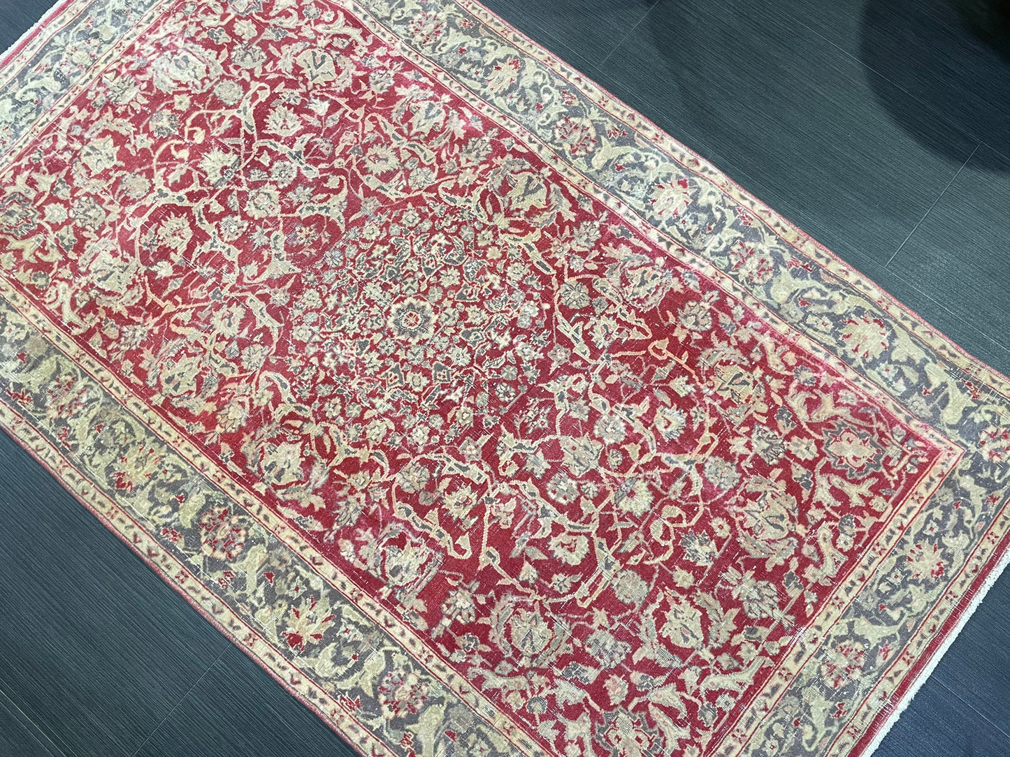 Vintage Rug, TURKISH 3x5 Rug,  HANDMADE Rug, Fine Hand Knotted Oushak Rug, Persian Rug Oriental Rug, Quality Rug