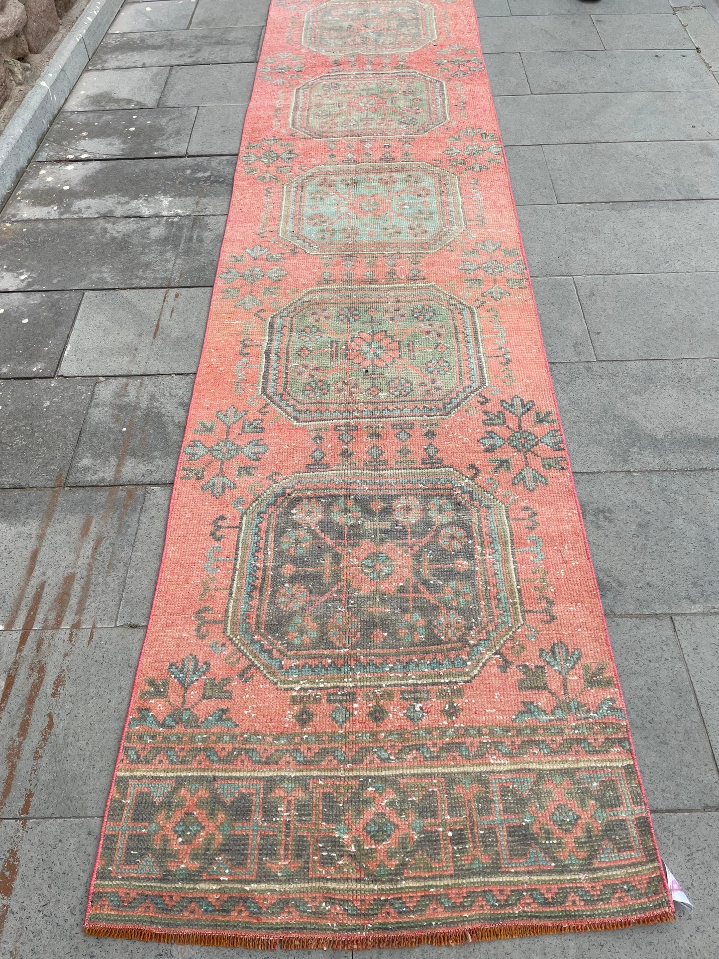 Vintage Hand Knotted 2.5 x 19 Extra Long Turkish Runner Very Long Stairs Runner Rug Vintage Runner Rug XL Oriental Runner Staircase Runner