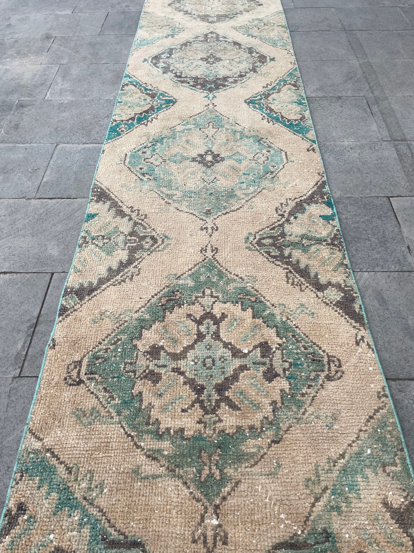 Wool Extra Long Turkish Runner Rug Very Long Oushak Runner 2.5 x 20.2 ft Rug Vintage Runner Rug, XL Oriental Runner Rug Staircase Runner rug