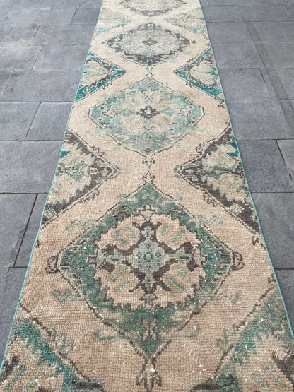 Wool Extra Long Turkish Runner Rug Very Long Oushak Runner 2.5 x 20.2 ft Rug Vintage Runner Rug, XL Oriental Runner Rug Staircase Runner rug
