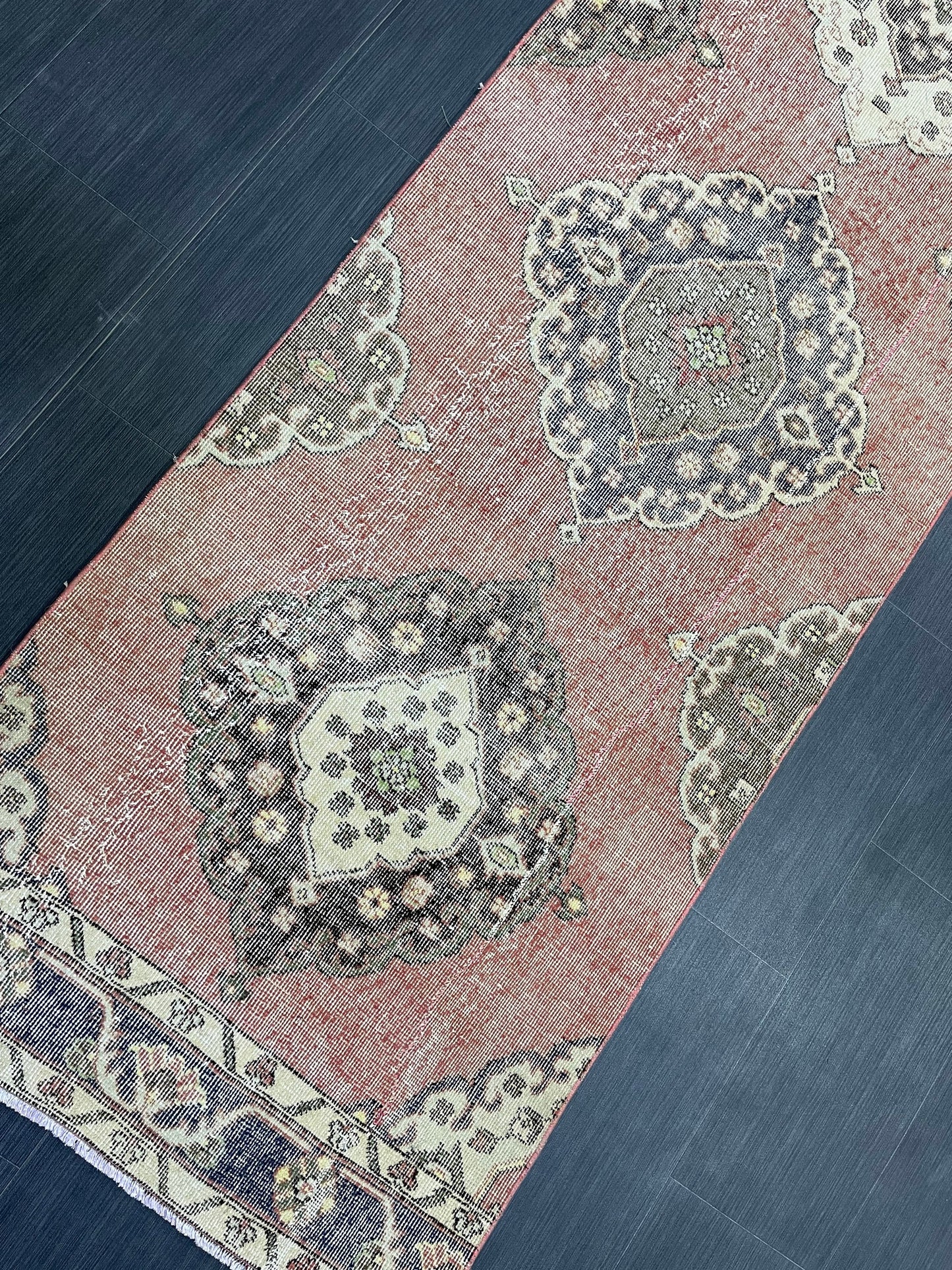 Oushak Runner Rug, Vintage Runner 2.9 x 12.5 Rug, Hallway Runner Rug, Kitchen Runner Rug Wool Runner Rug Wool Oushak Rug